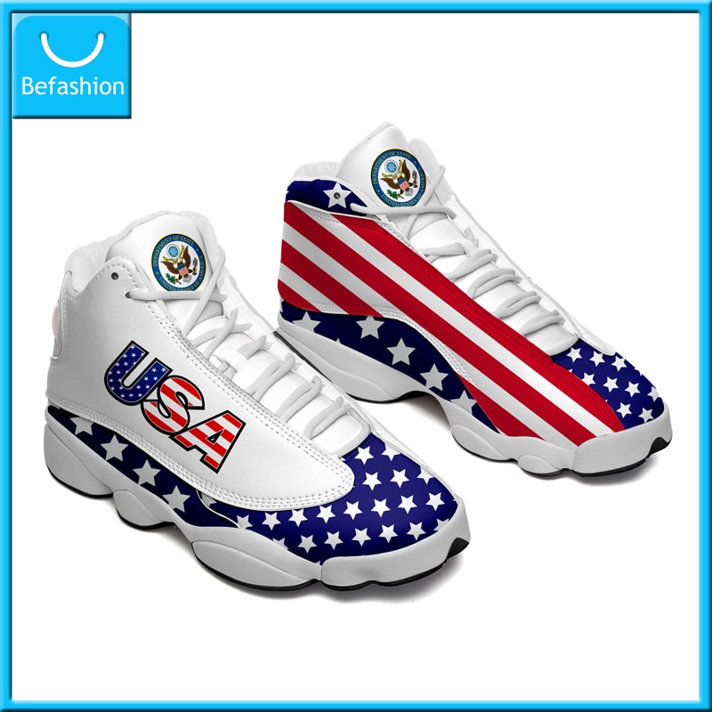 주문 제작 농구 스니커즈, 미국 국기, 주문 제작 인쇄 포드 신발, FedEX 무료 배송